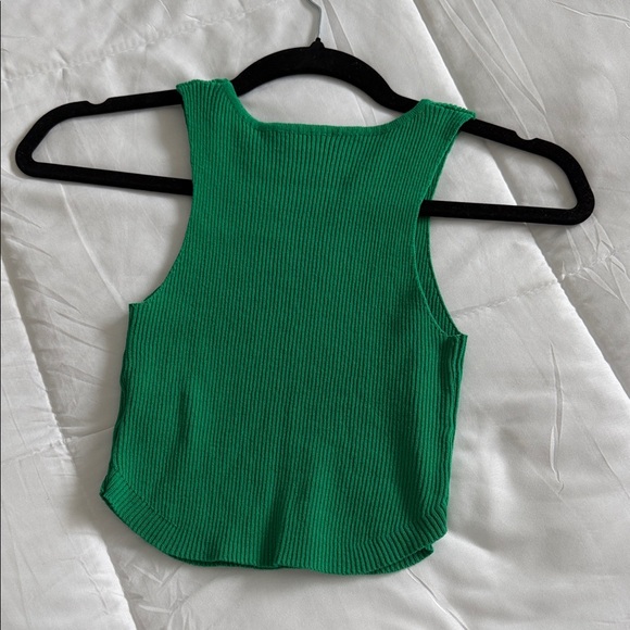 Green Ribbed Tank Top - Picture 4 of 4